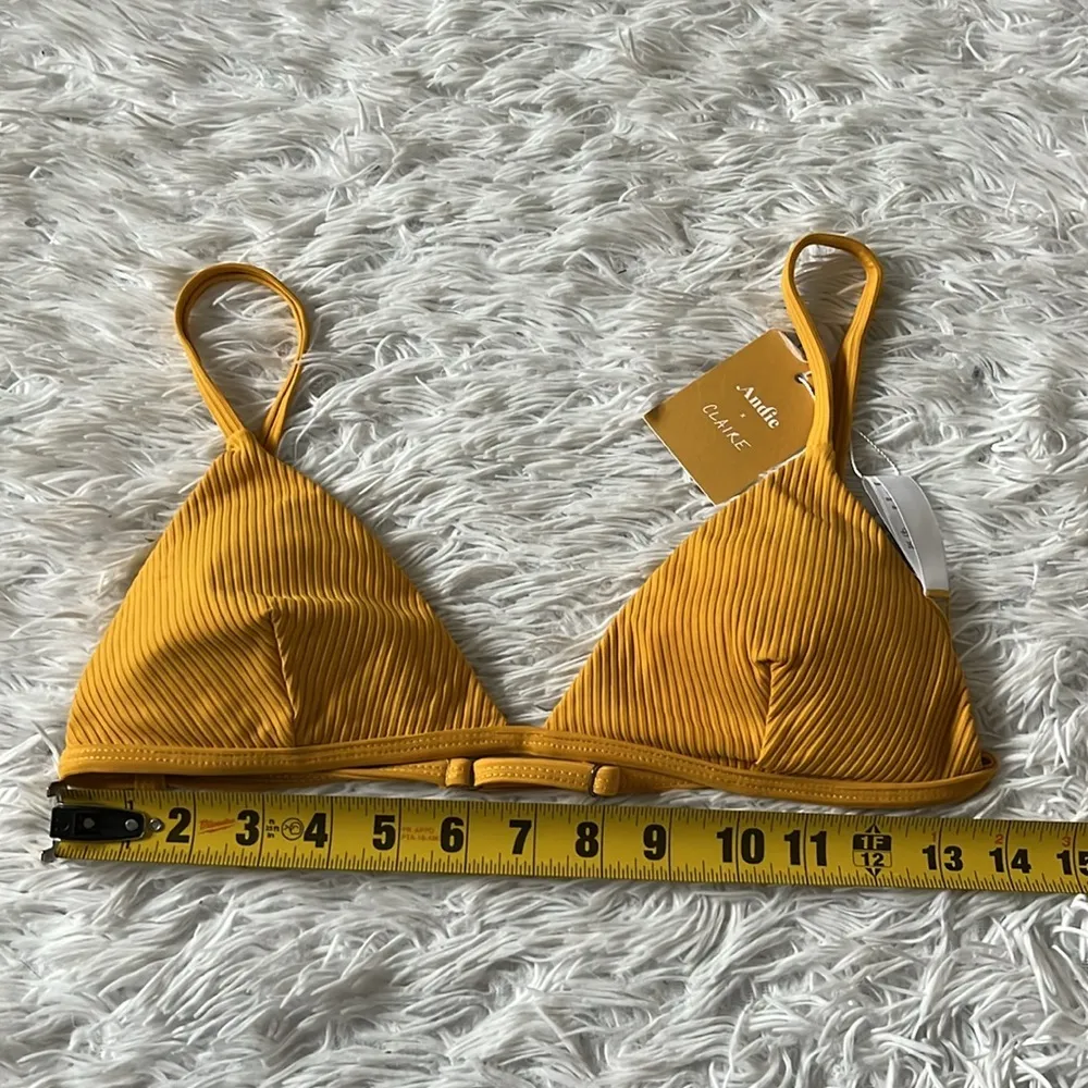 Andie womens The Gold Coast Ribbed bikini Top in Dune size Large - Image 8