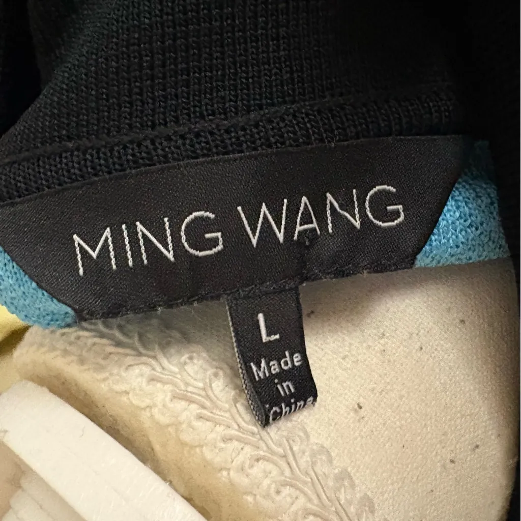 MING WANG teal and black woven pattern knit jacket cardigan Size‎ Large - Image 5