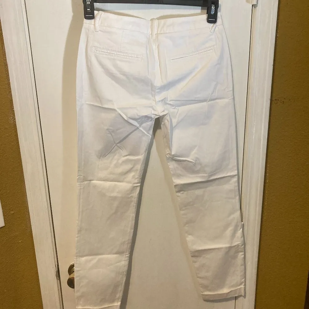 MET Chino & Friends women's size 26 stretch cuffed tapered "SHANIA" white chinos - Image 2