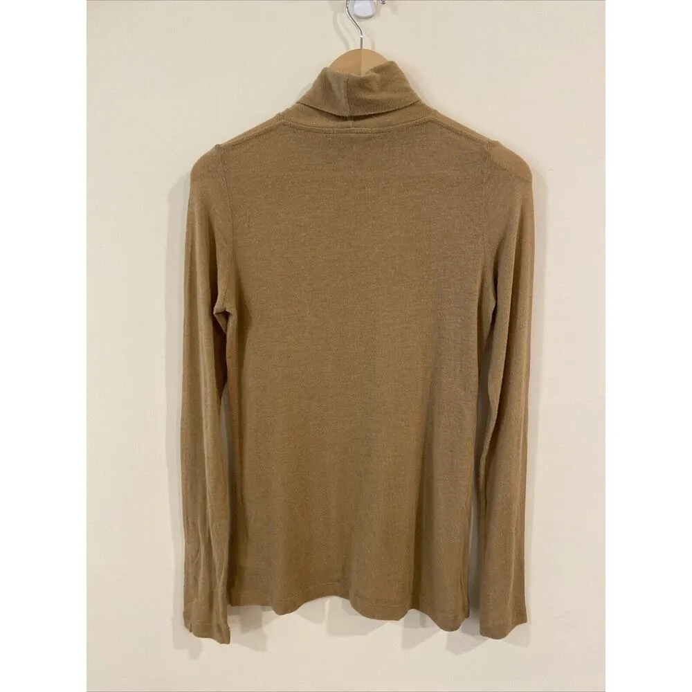 Vince Slim Turtleneck Tan Lightweight Sweater Women's Size Large - Image 2
