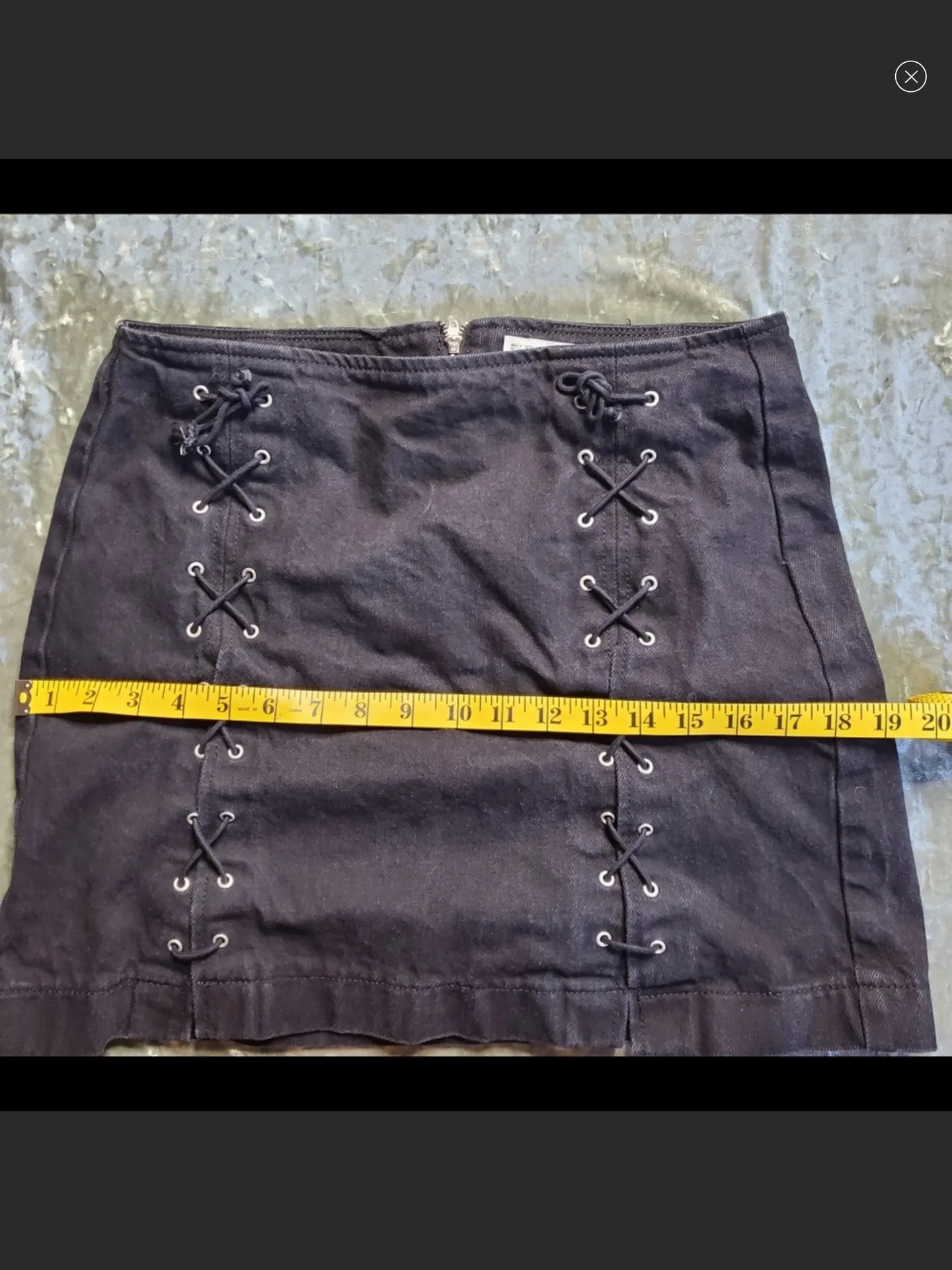 Lace-Up Denim Skirt - Image 7