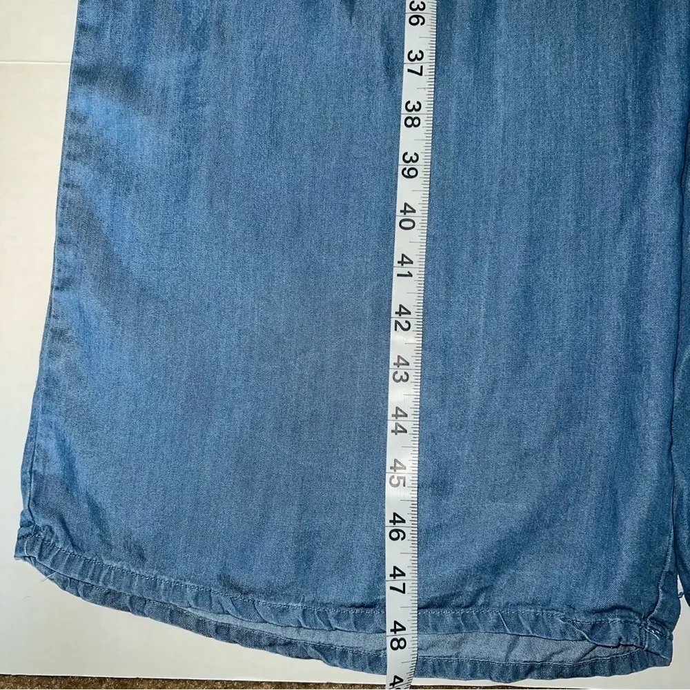 Kaiser wide leg chambray jumpsuit on/ off shoulder size medium - Image 12