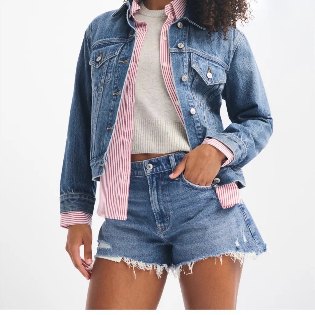 Curve Love A&F High Rise Denim Shorts - Image 2