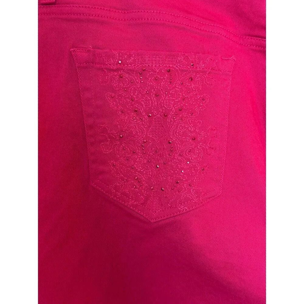 Gloria Vanderbilt Amanda Fuchsia Crop Jeans 16 - Image 4
