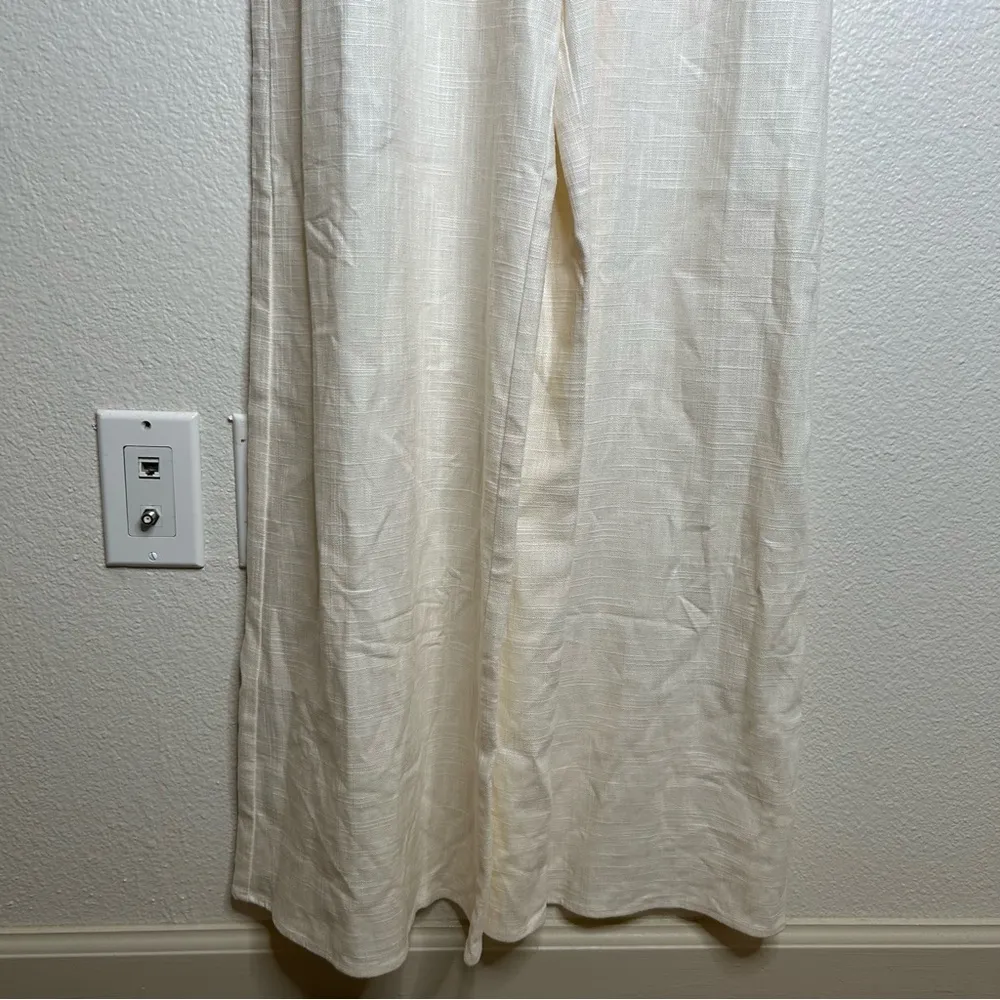 STAUD NWT  wide leg linen blend jumpsuit cream 2 - Image 7