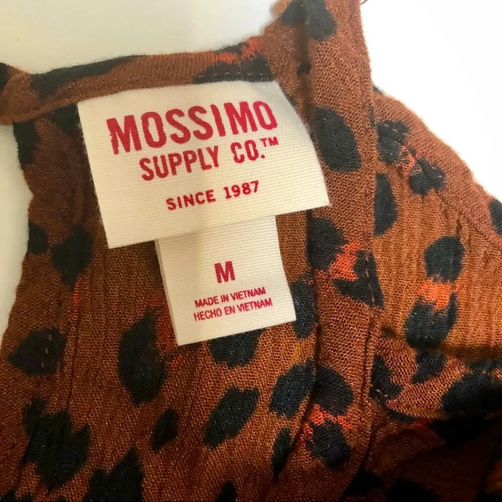 Mossimo Animal Print Leopard Cold Shoulder Top Rust Chocolate Brown Red Pink Med - Image 8