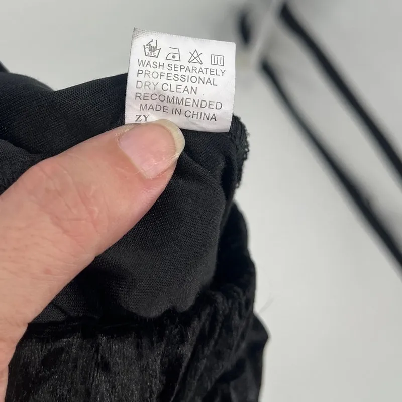 BLack Velvet Pleat Y2K Maxi Skirt XS Whimsigoth Goth Holiday Slit Romantic Glam - Image 10