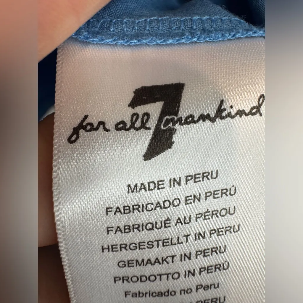 7 For All Mankind Women’s Crop Tie Waist Tee‎ Top Size S - Image 6