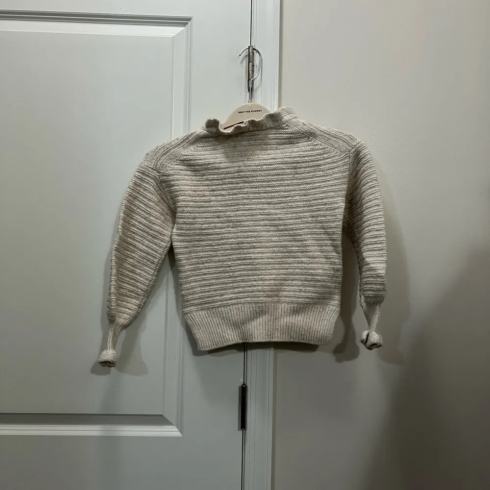 Madewell Cream Ruffle Mockneck Stich Pullover Sweater Size XS $88 - Image 6