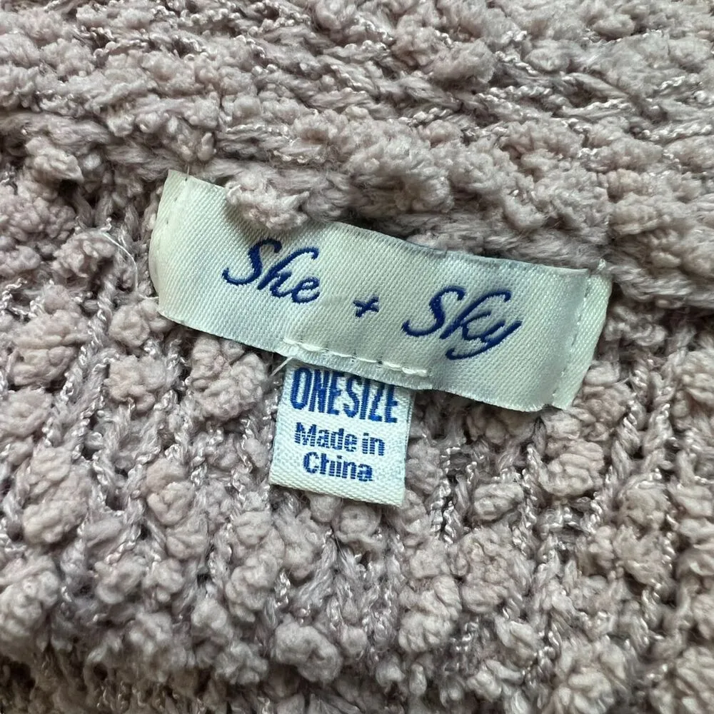 She & Sky  Womens Cardigan Sweater Oversized Open Front Lux Chunky Knit Pink OS - Image 14