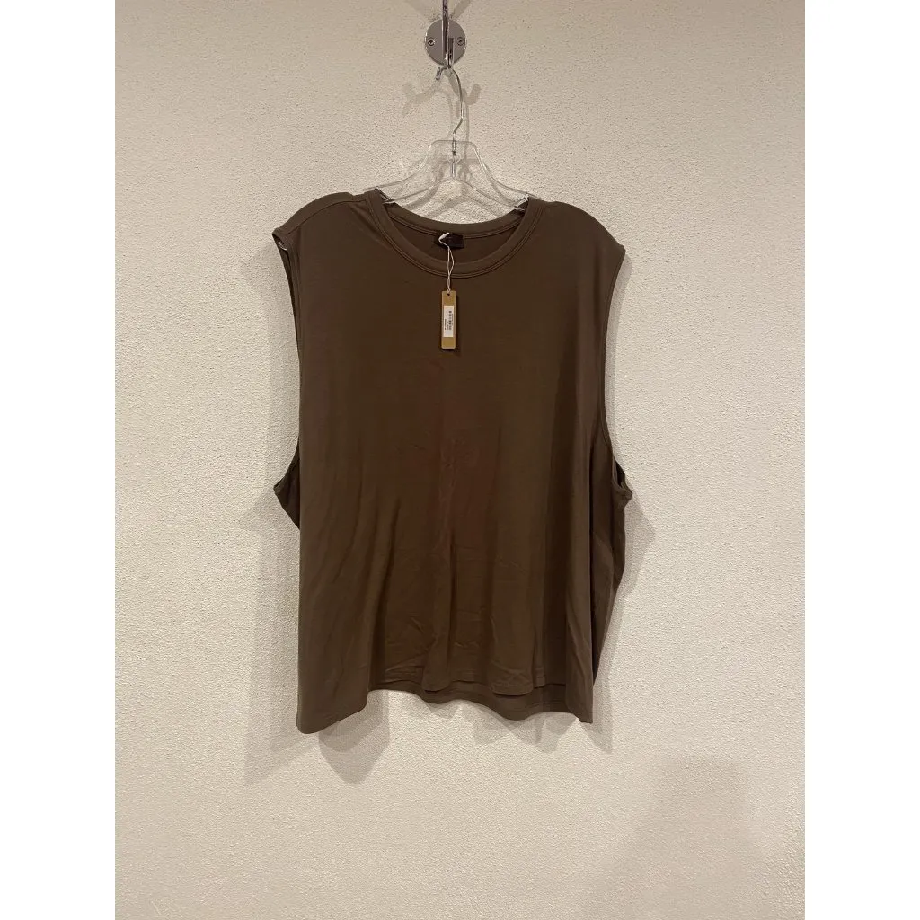 Skims Boyfriend Tank Top Womens 2XL Brown Oxide Sleeveless Oversized Basic - Image 2