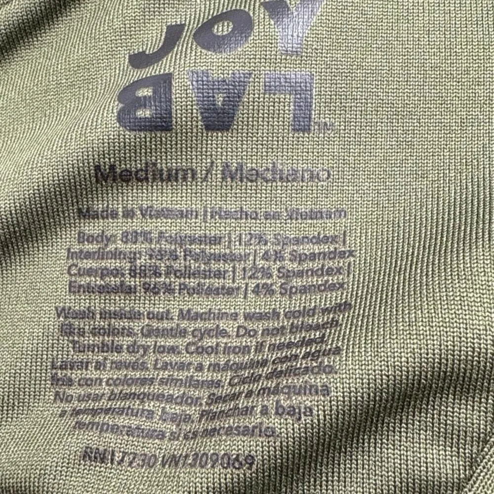 JoyLab Black Strappy Sleeveless Yoga Workout Athletic Sports Bra Crop Top Size M - Image 4