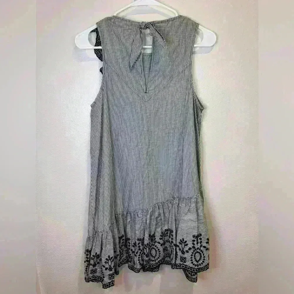 BP‎ Nordstrom Women’s Ruffle Tank Black/White Stripe Dress Size S White - Image 2