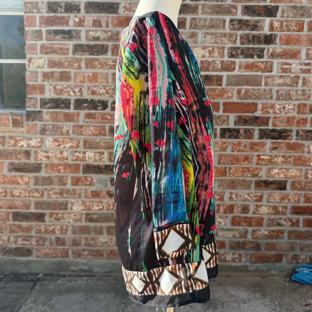 Glam Y2K Multicolor Abstract Blouse - Image 3