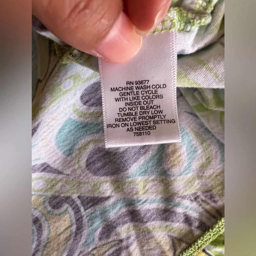 Liz Claiborne Womens Blouse 3X Sheer Multicolor Lightweight Pleated Front cotton - Image 7