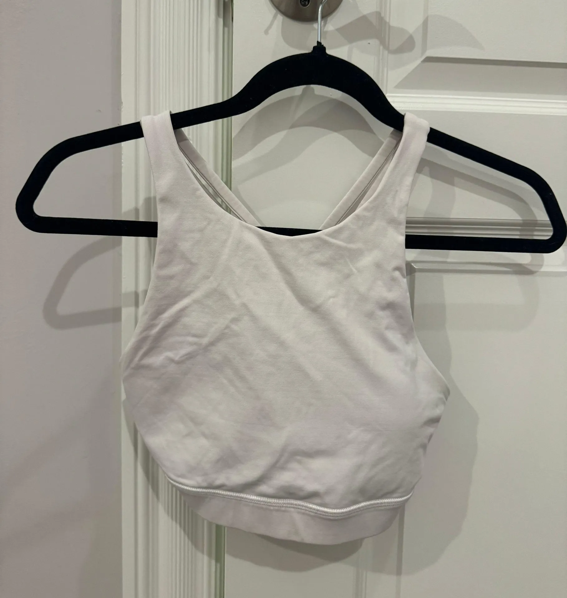 White Sports Bra High Neck - Image 2