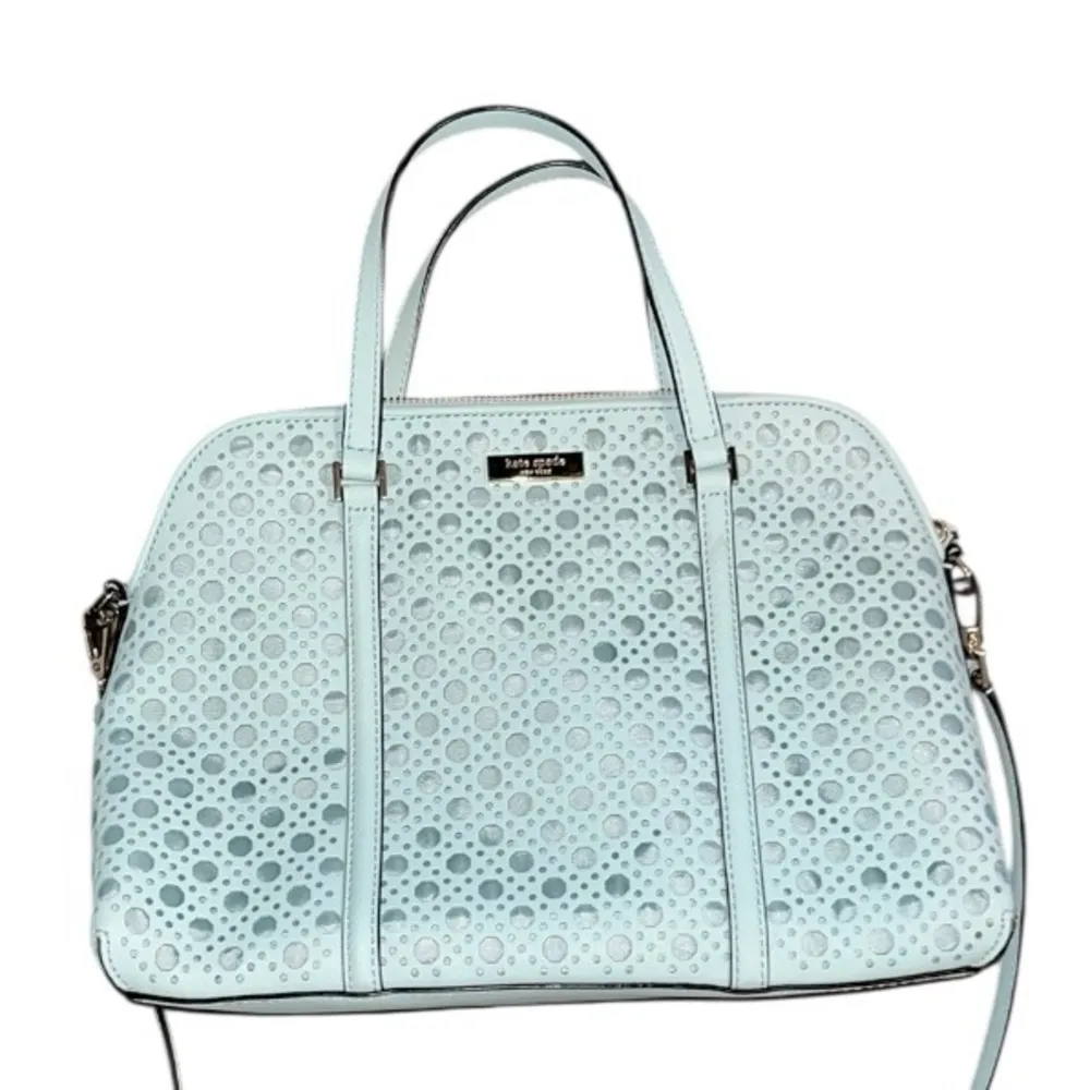Kate Spade Grace Blue Satchel Newbury Lane Small Rachelle Crossbody with Cutouts - Image 4