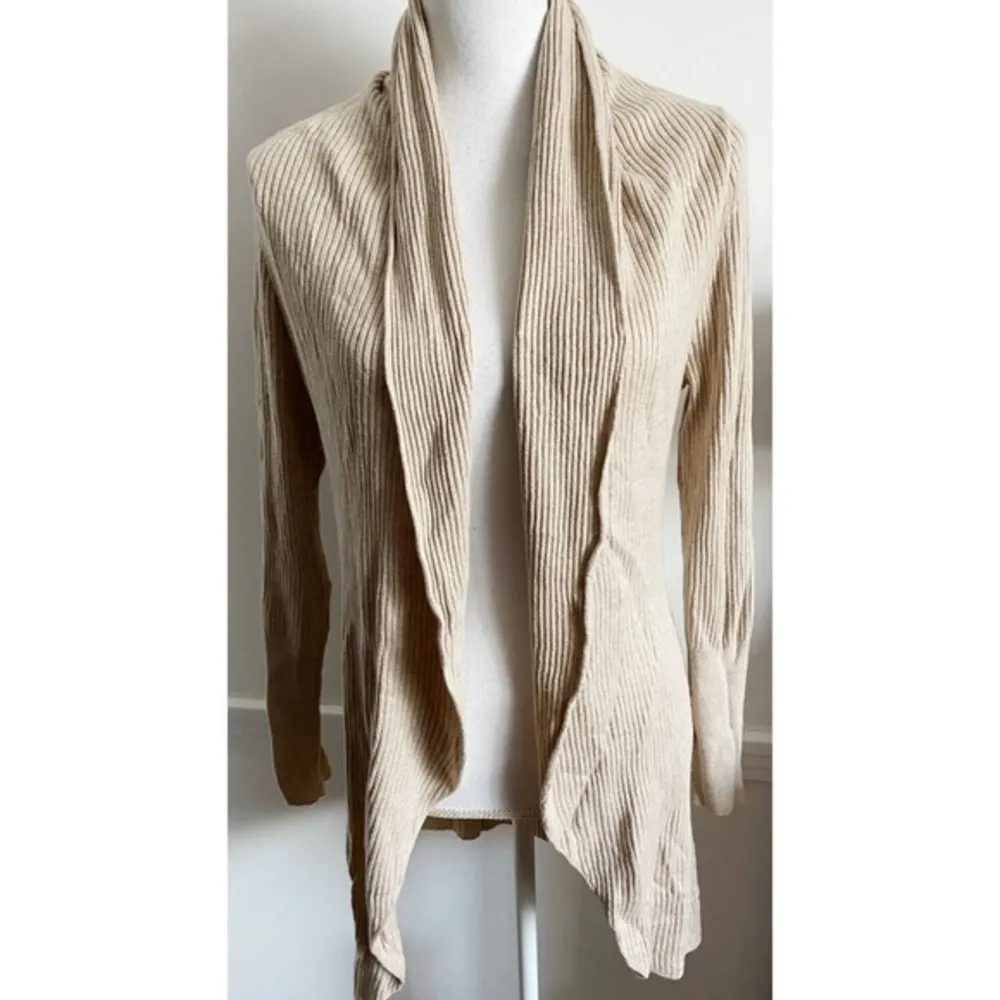 Leith  • Cream Oatmeal Colored Ribbed Cardigan - Image 6