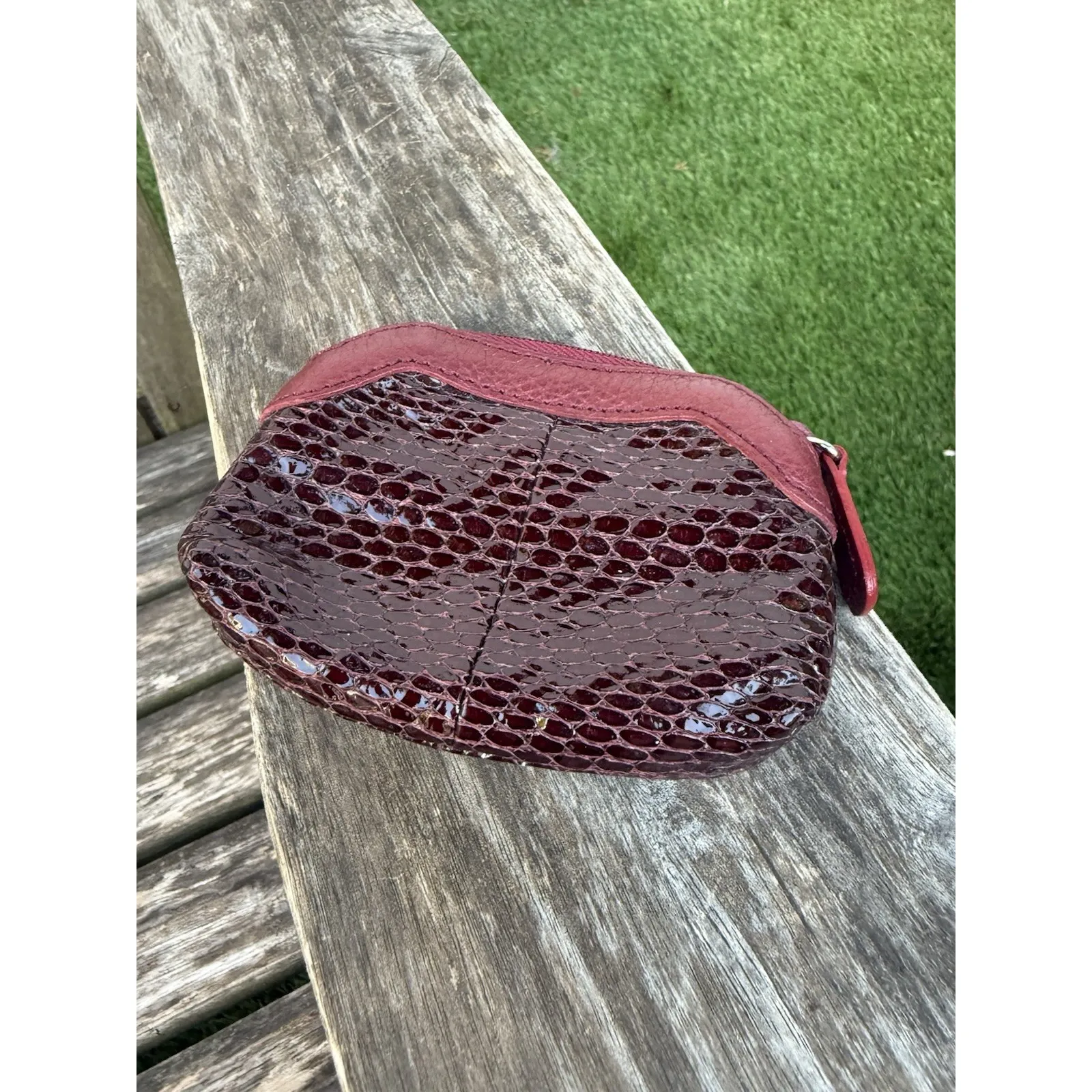 Brighton Leather Coin Purse Wallet Red Animal Zipper Closure Change‎ Pouch  K - Image 2