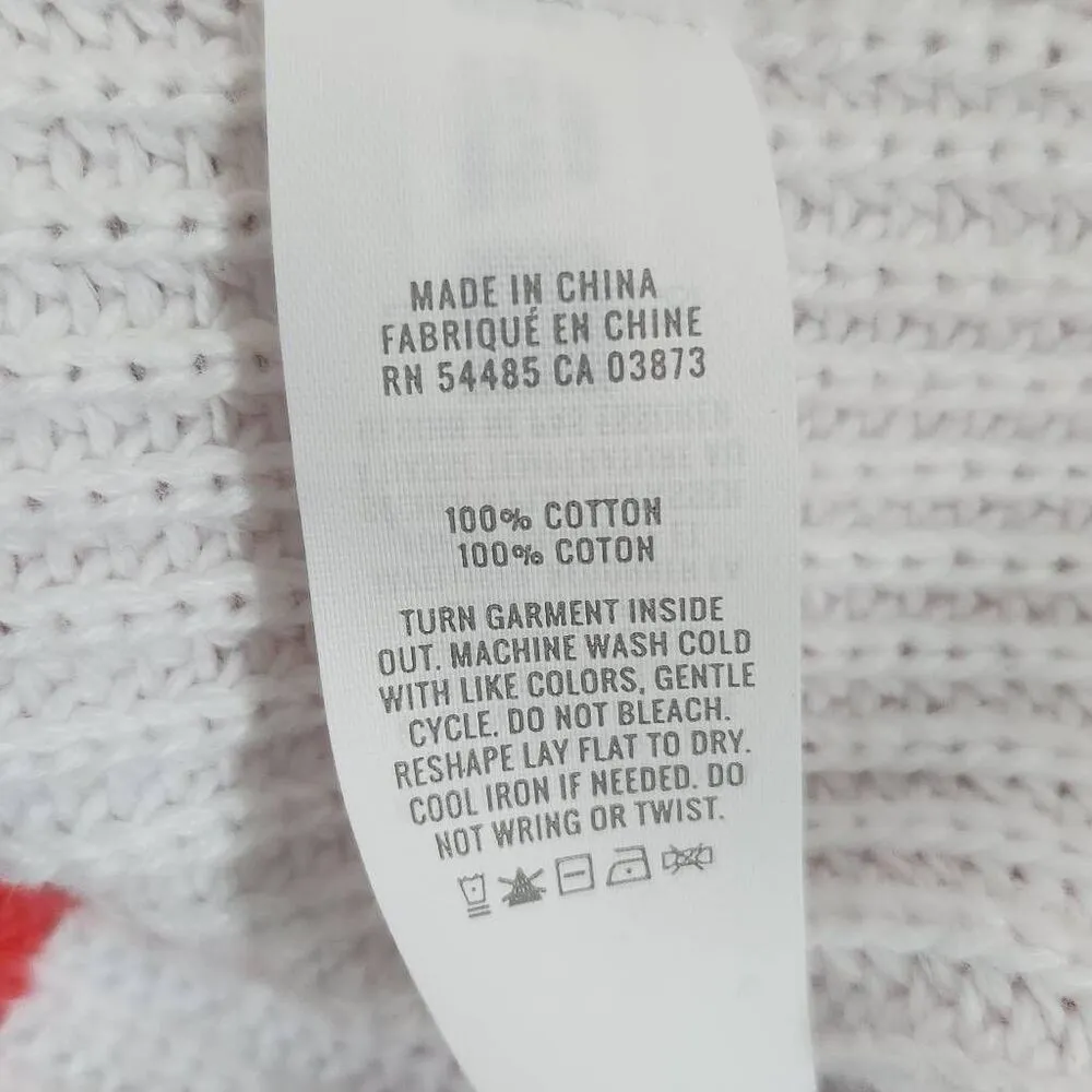 Aerie Pink and White Stripe Oversized Cropped Knit Sweater Size Large - Image 8