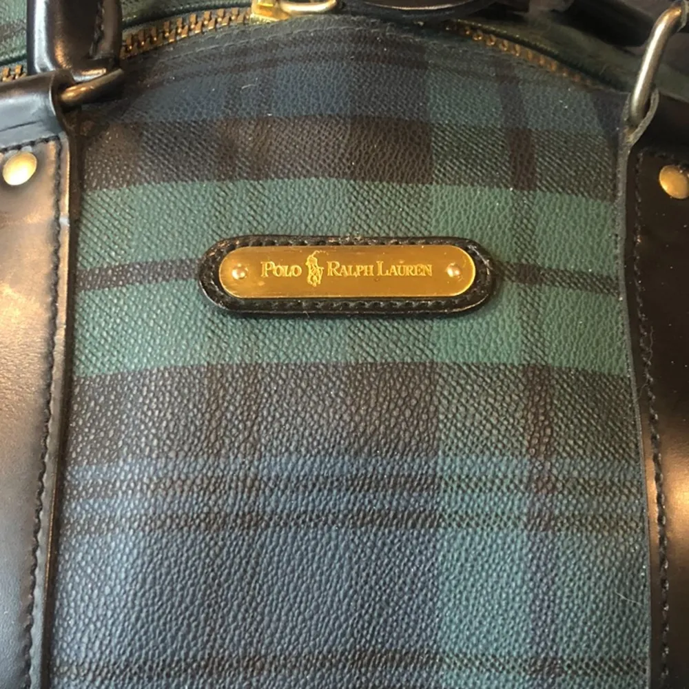 RALPH LAUREN Black Watch Plaid Boston Overnight Travel Carry-On Duffle Bag 55cm - Image 13