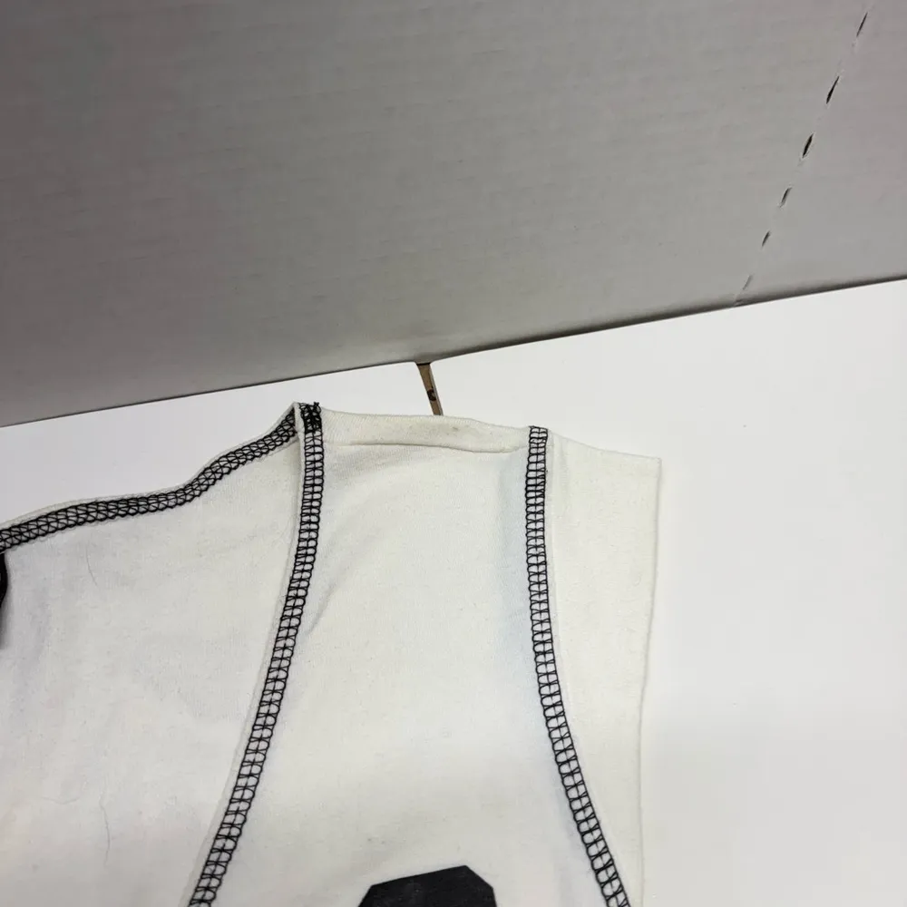 Y2K Daddys Girl Slogan Varsity Tank Top White Size L - Image 4