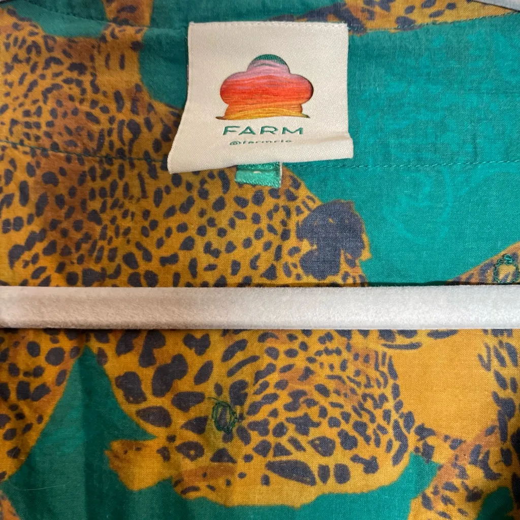 FARM Rio Green and Yellow Leopard Print Mini Dress - Image 4