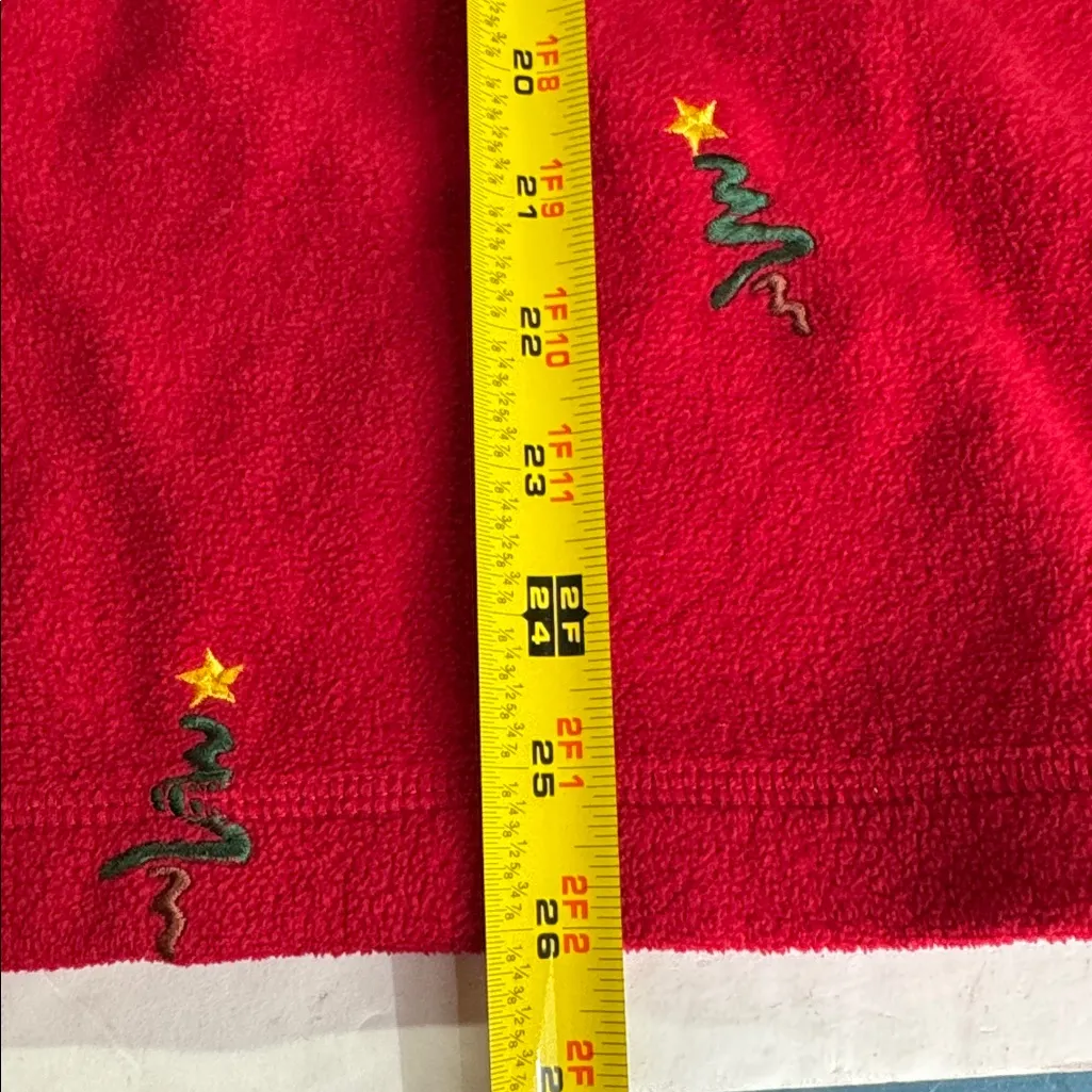 Croft & Barrow Fleece Pullover mock neck embroidered Christmas trees XL holiday - Image 10
