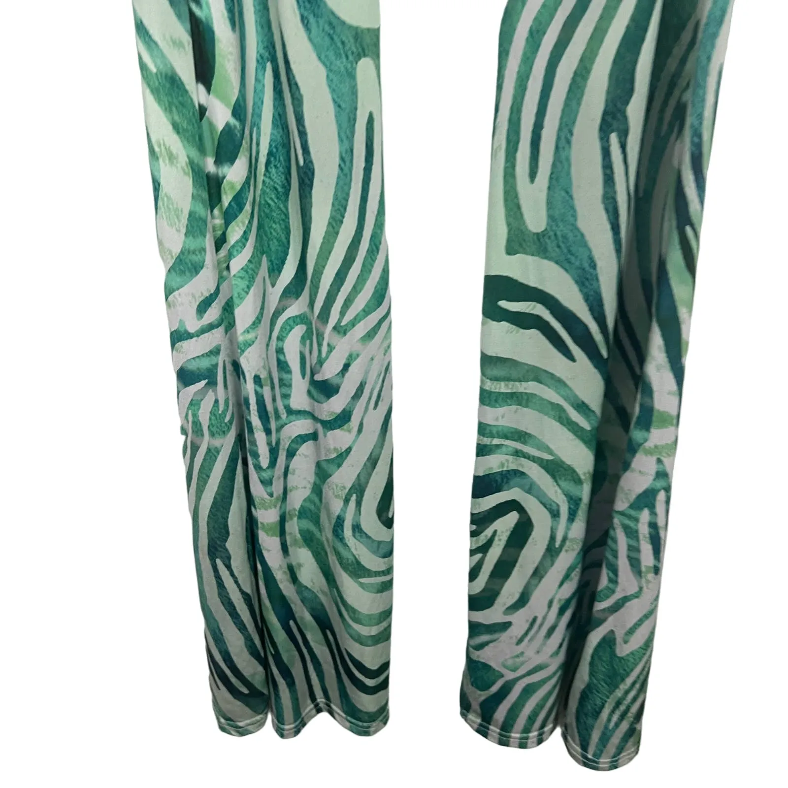 Pretty Little Thing Tiger Print Retro 70s Inspired Women's Jumpsuit Size 8 - Image 7