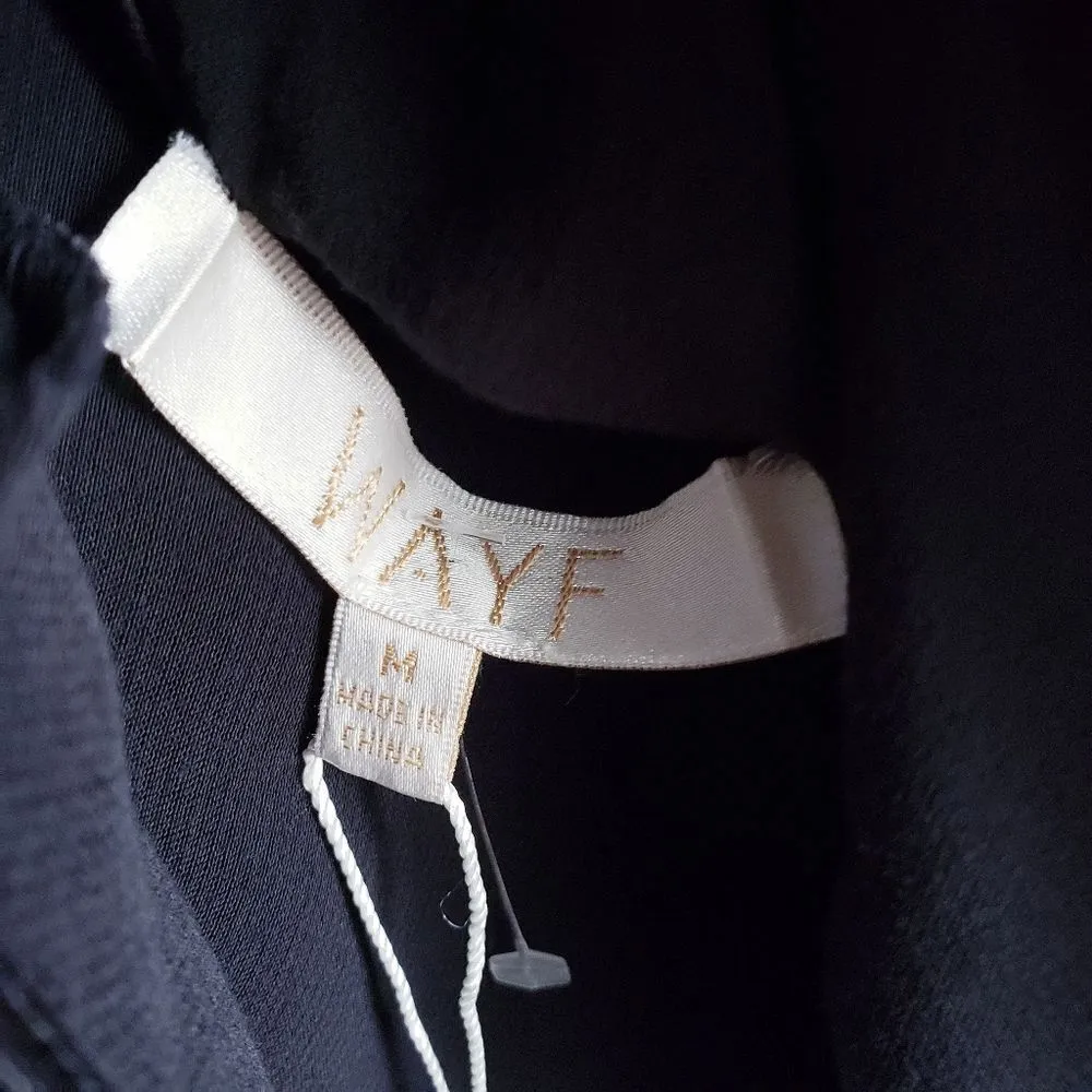 WAYF  Black Satin Front Drape Chain Halter Cami - Image 7