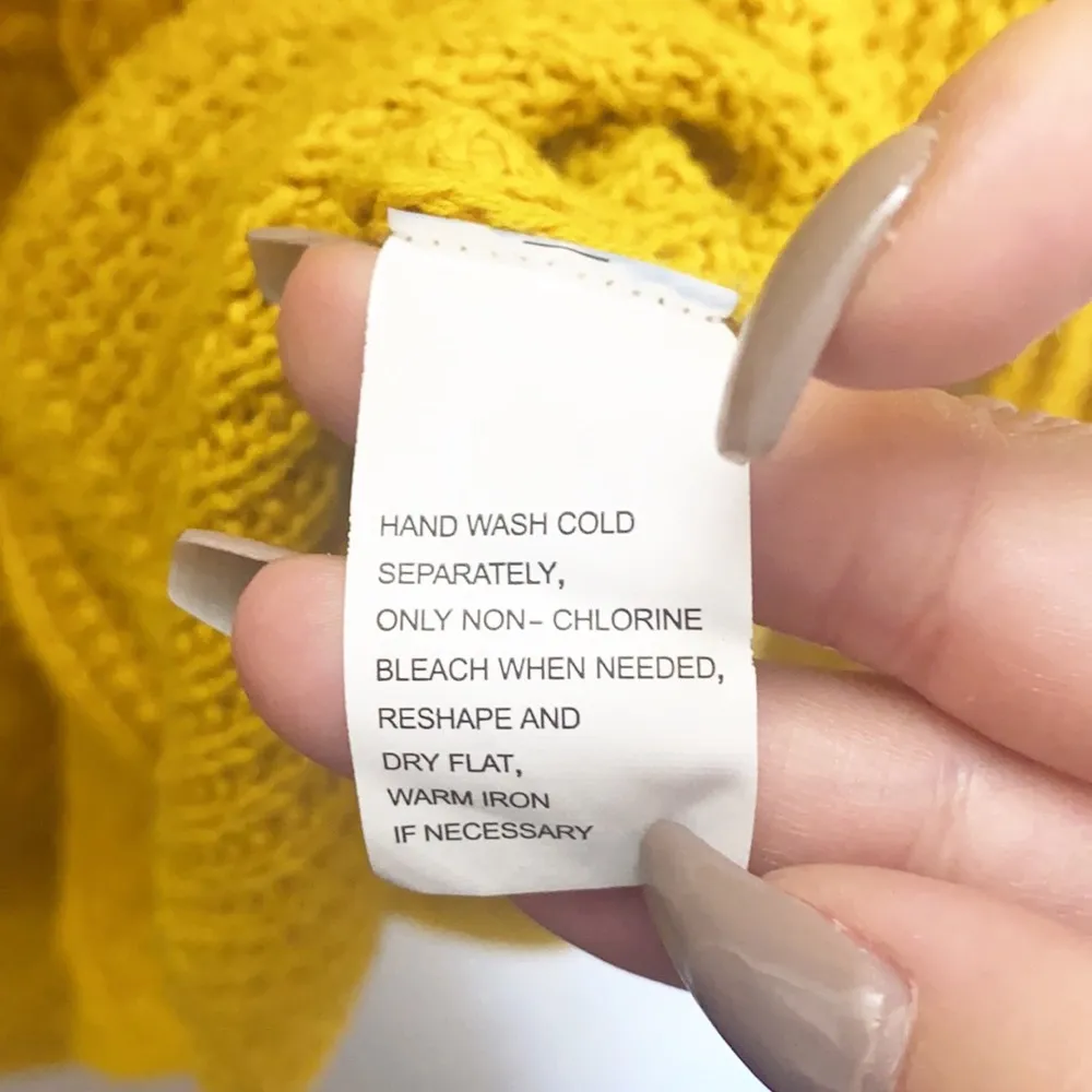 Jeanne Pierre Mustard Yellow Chunky Knit Cowl Neck Long Sleeve Cotton Sweater - Image 7