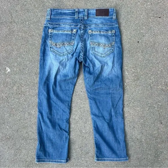buckle BKE Payton light wash embroidered lightweight capri crop jeans Size 26 - Image 2