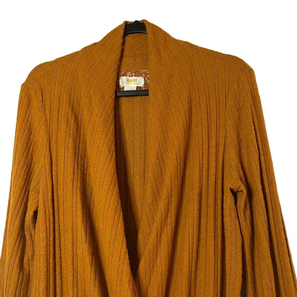 Anthropologie Maeve Rafela Surplice Wrap Sweater Orange V-Neck Women's Size‎ M - Image 2