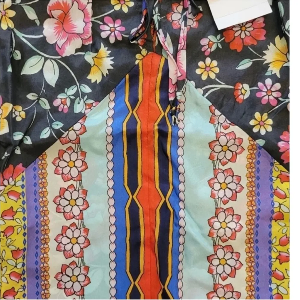 Johnny was electric 3/4 sleeve boho 100% silk tunic NWT - Image 10