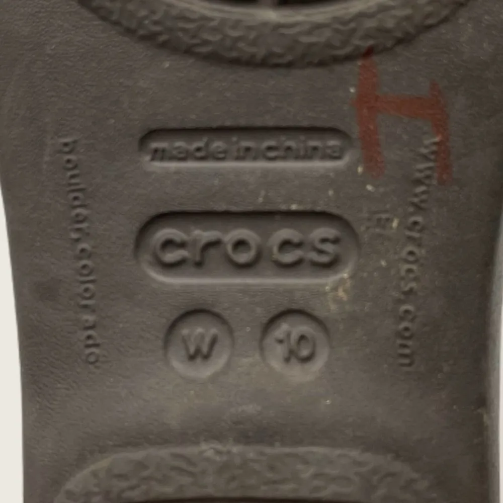 Crocs Rhonda Brown Strappy 2" Wedge Slip On Foam Slide Sandals 14706 10 - Image 6