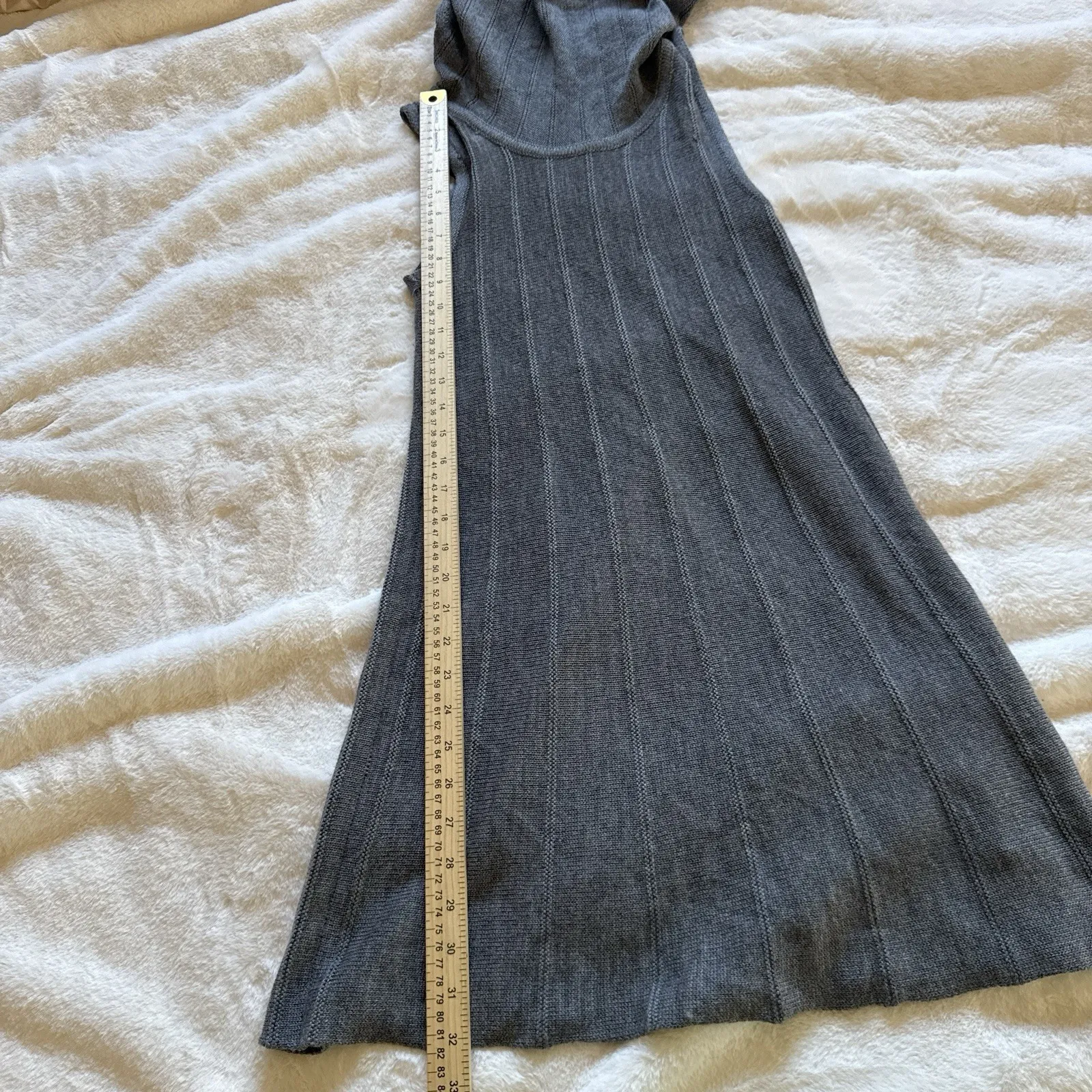 Rebecca Taylor Sweater Dress Women's Size M Gray Sleeveless Sheath Wool‎ Blend - Image 5