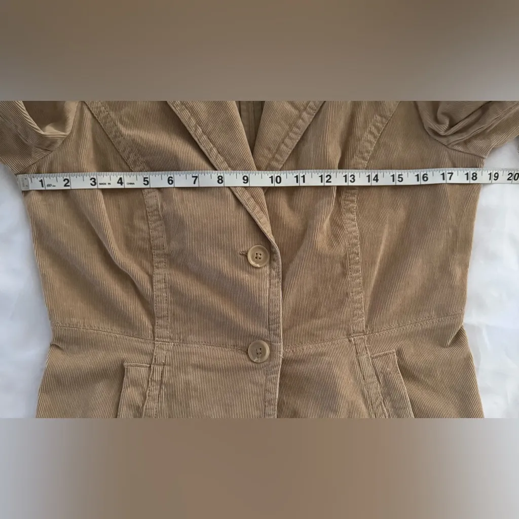 St Johns Bay Womens 2 Piece Corduroy Suit Set Jacket Size M Pants Size 6 Tan - Image 7