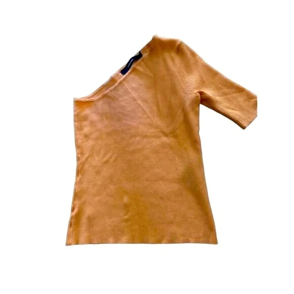 Vero Moda NWT Ribbed One Shoulder Short Sleeve Top XS Orange Casual Knit​ - Image 2
