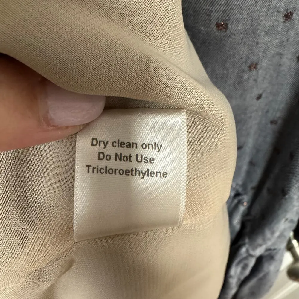 Paper Crown Drop Waist Blue Copper Dot Maternity Dress 3/4 Sleeve Size Small - Image 8