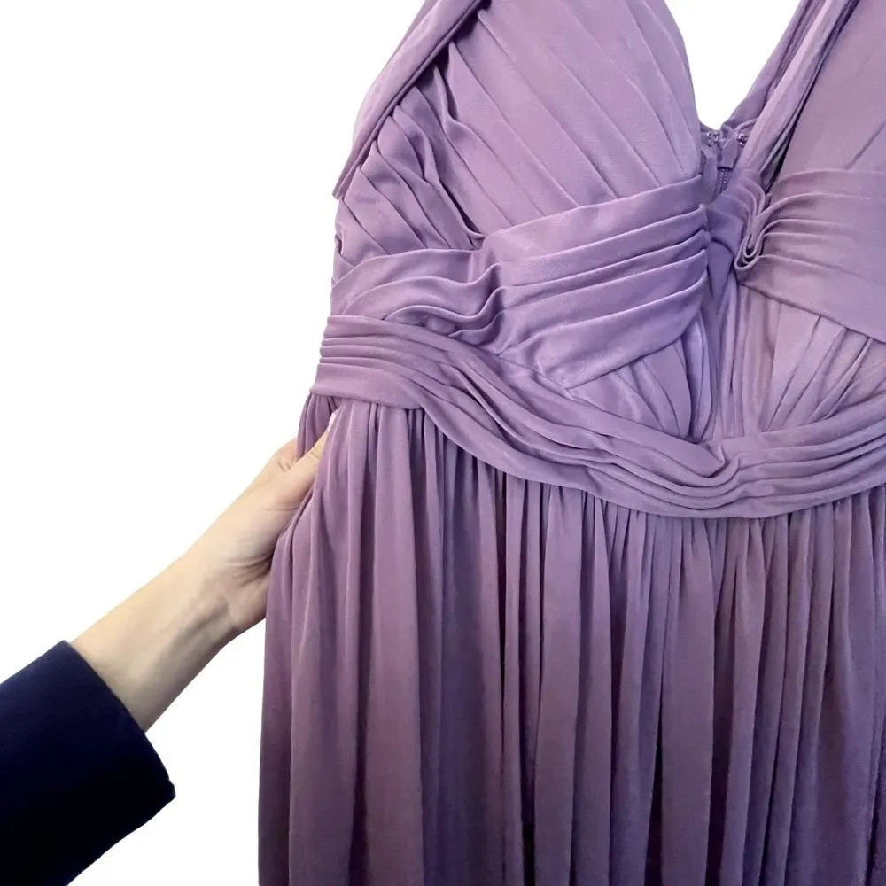 Azazie Calla A24 purple ruched formal vneck off the shoulder classic prom dress - Image 6