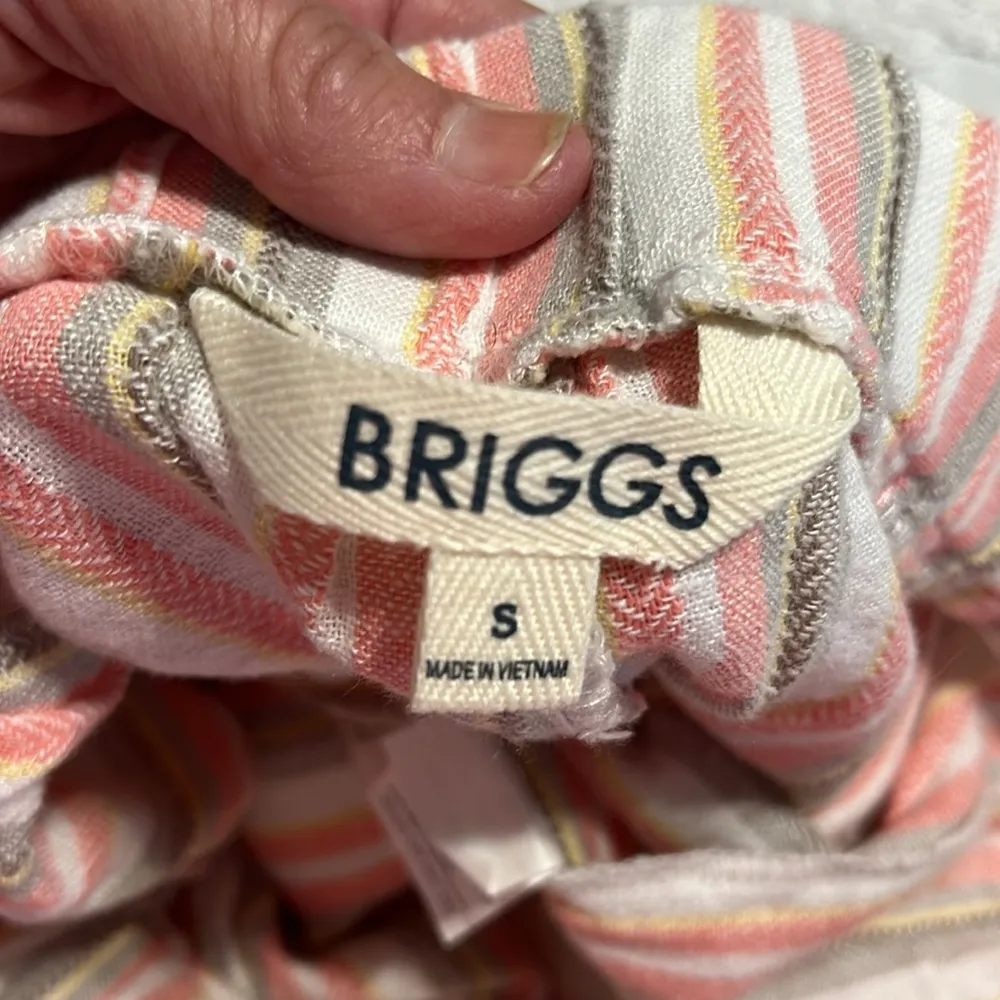 Briggs New York Women's Linen Striped Shorts - Pink and White - Image 7