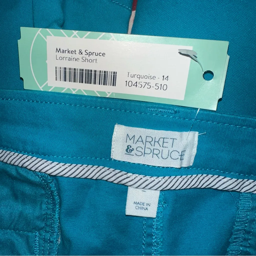 Stitch Fix market & spruce Lorraine Shorts Turquoise Sz 14 NWT - Image 3