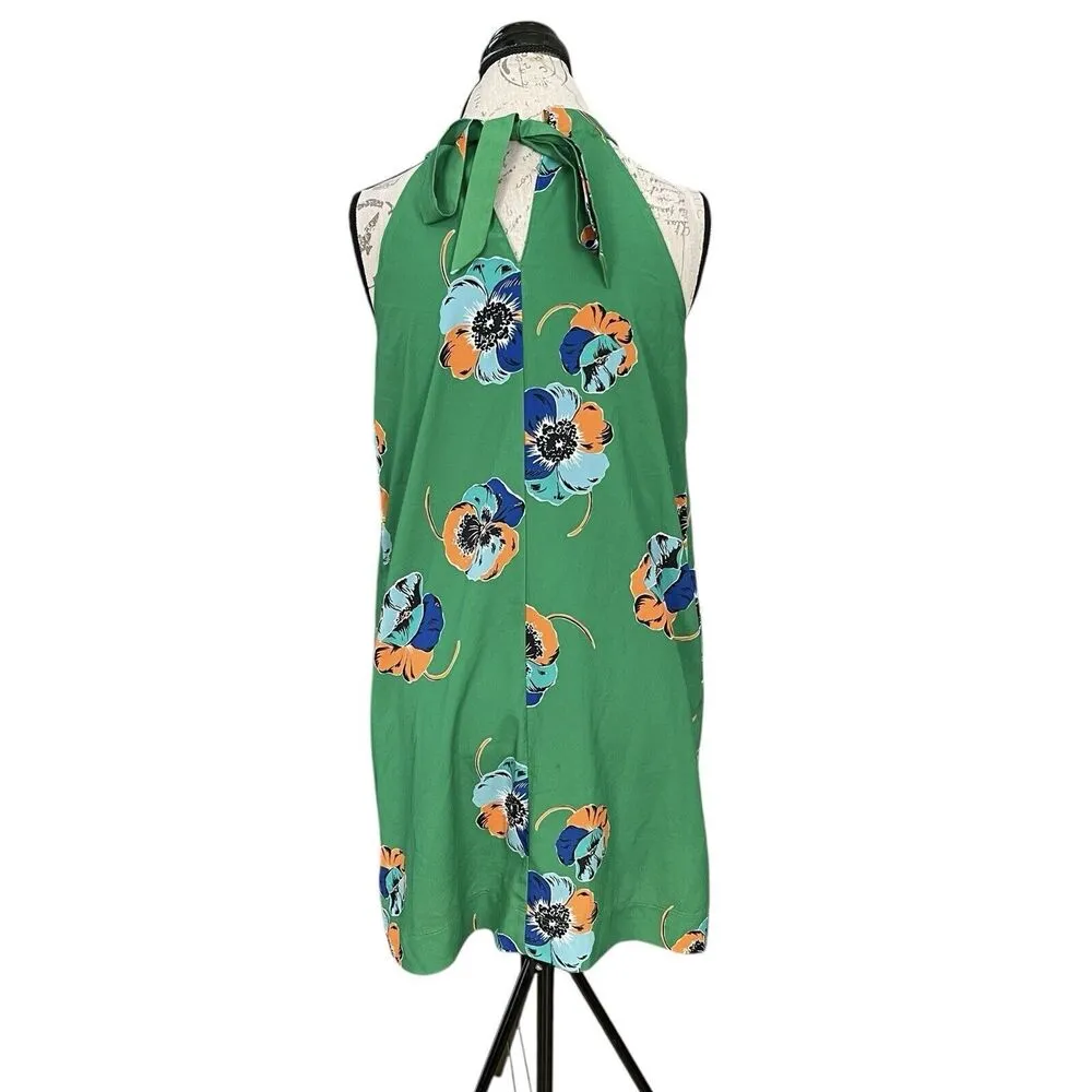 Isani For Target Dress Sz Small Halter Boho Vacation Travel Hawaiian Beach Y2k Green - Image 4
