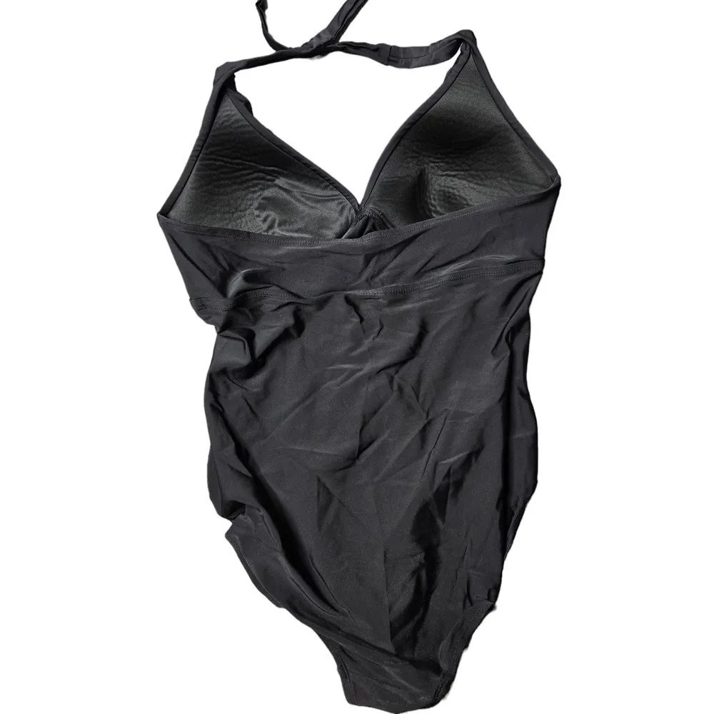Merona Black Halter One-Piece Swimsuit - Image 10
