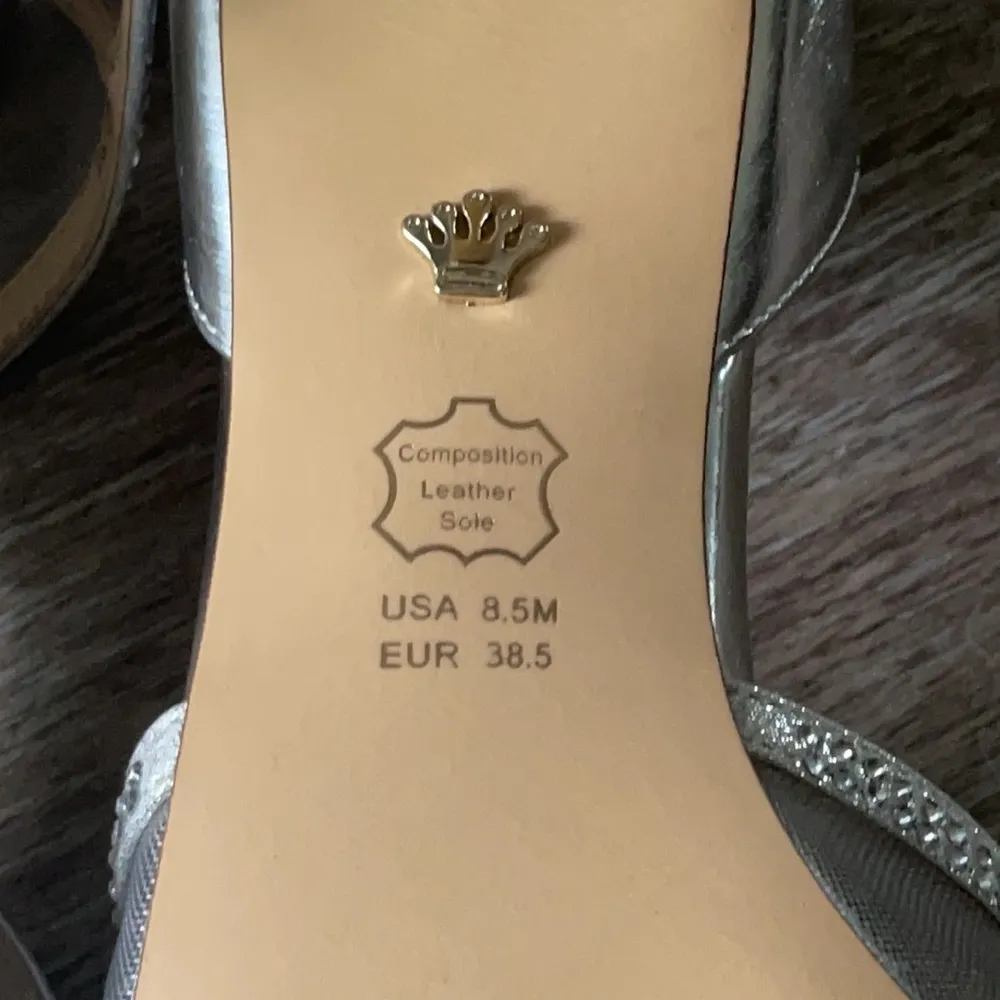 Nina NY Corita Silver Metallic Heels Size 8.5 Medium - Image 13