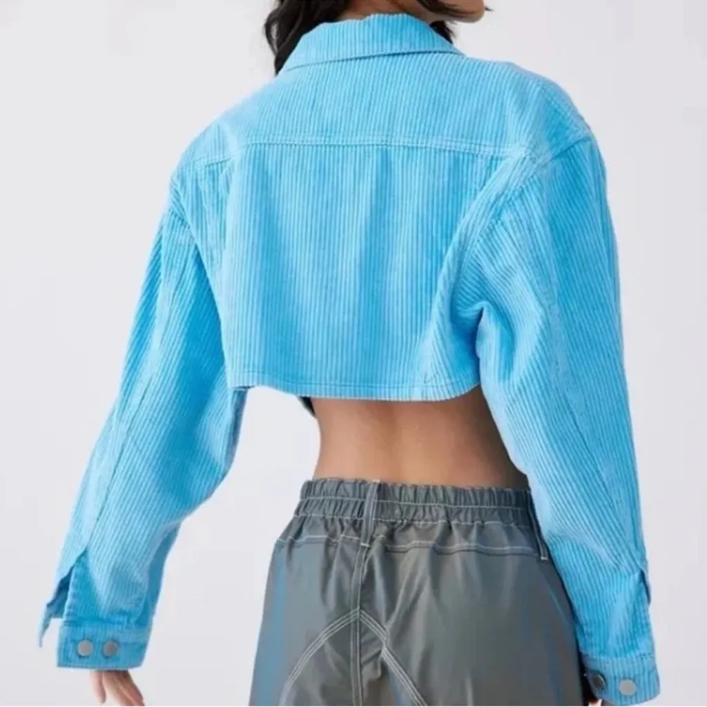Urban Outfitters BDG Blue Carissa Cropped Corduroy Jacket - Image 10