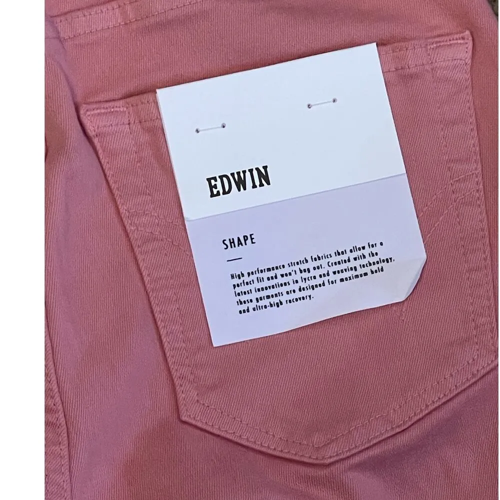 Edwin Pixie 9" Mid Rise Skinny Stretch Jeans in Petal Size 25 x 28 NWT Pink - Image 11