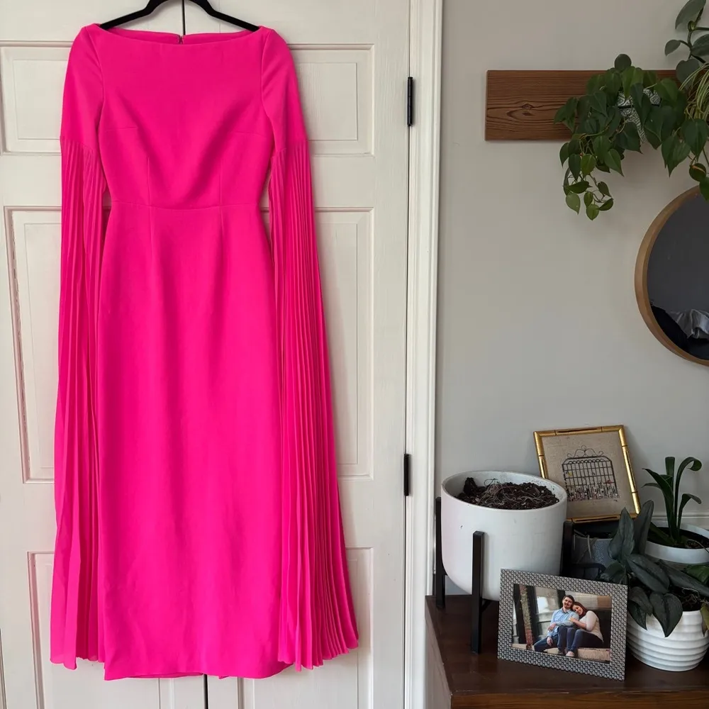 Solace London Women Grace Maxi Dress Hot Pink Neon Highlighter Size US2 UK6 EU34 - Image 3