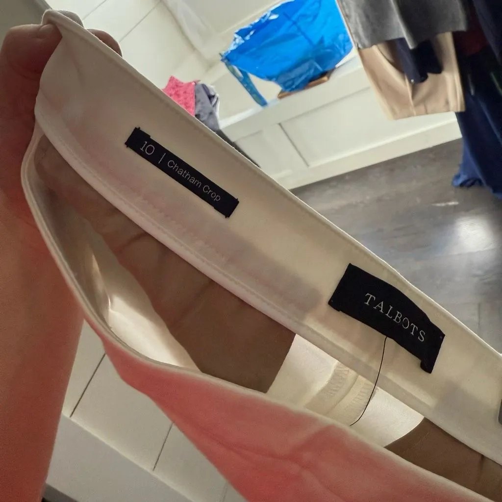 Talbots Women’s 10 White Chatham Crop Chino Pants Career Office Core New - Image 5