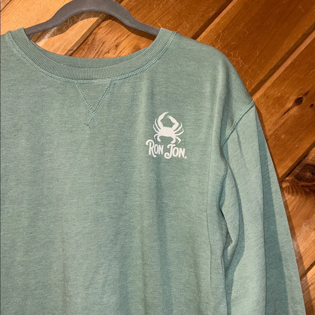Ron Jon Surf Shop Panama City Beach FL Icon Badge Crew Neck Pullover Green Size XL - Image 4